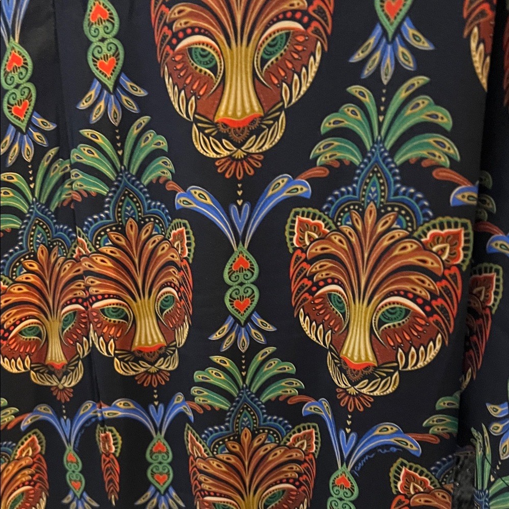 Black Boho Panther Lenzing™ Ecovero™ Viscose Midi Dress - Picture 3 of 5